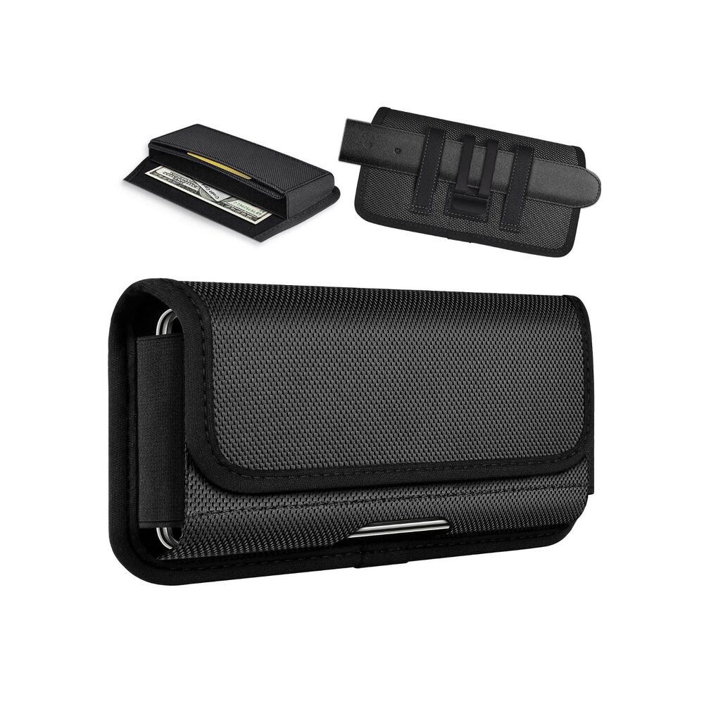 ykooe XXL Rugged Nylon Cell Phone Belt Holster - Black